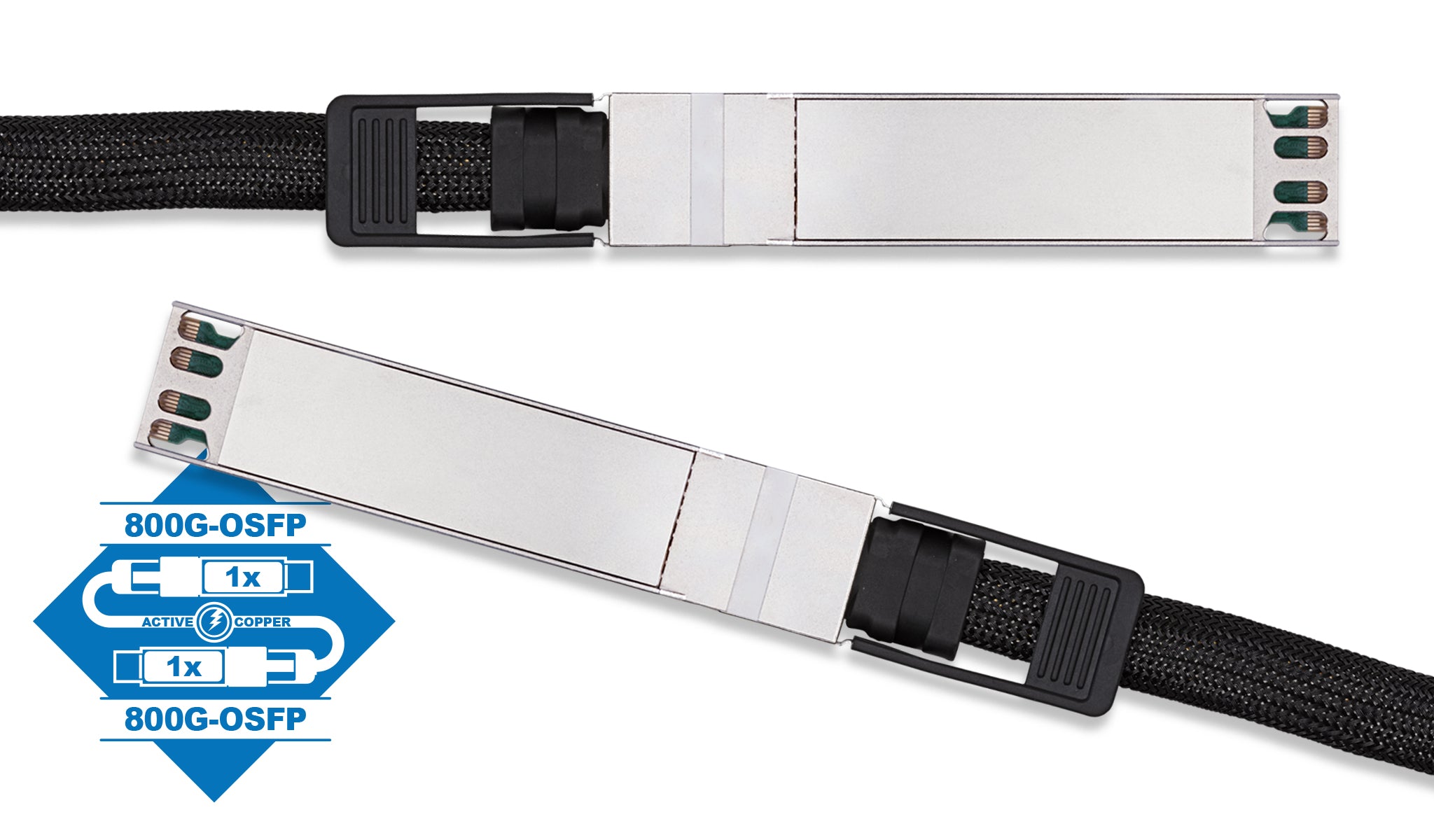 MSA Compliant 800GBase ACC OSFP Closed Top to OSFP Closed Top Active Copper Cable