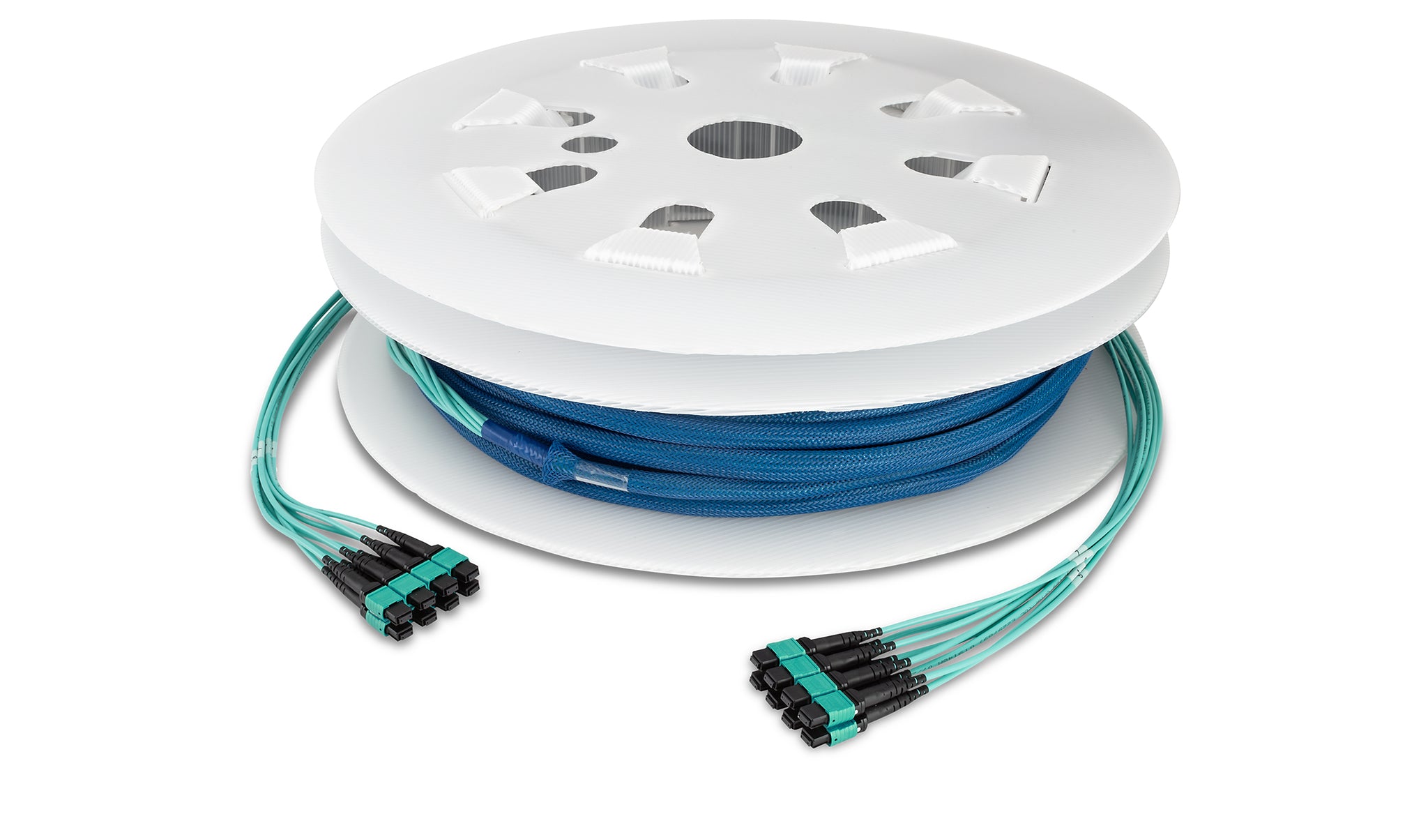 8 Cable MTP-12 to MTP-12 OM4 50/125µm Multimode GPU Fiber Cluster Bundle (Nvidia H100/H200)