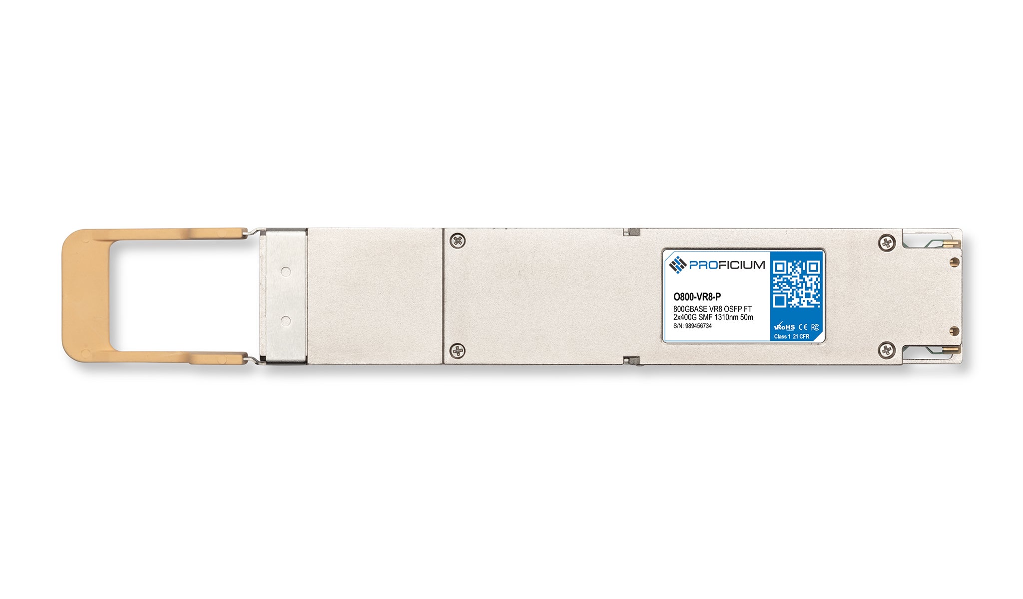 MSA Compliant 800GBASE-VR8 OSFP Finned Top 2x400G SMF 1310nm 50m Transceiver