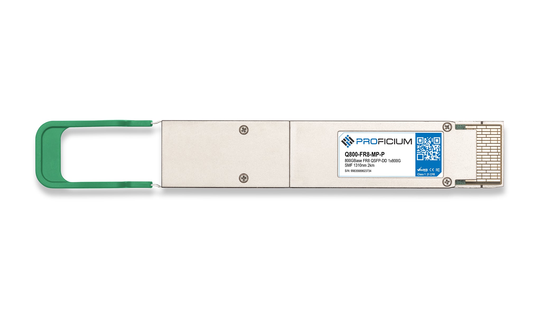 MSA Compliant 800GBASE-FR8 QSFP-DD 1x800G SMF 1310nm 2km Transceiver