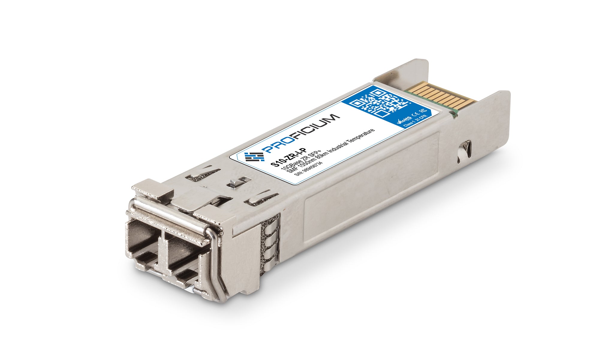 MSA Compliant 10GBase ZR SFP+ SMF 1550nm 80km Industrial Temperature Transceiver