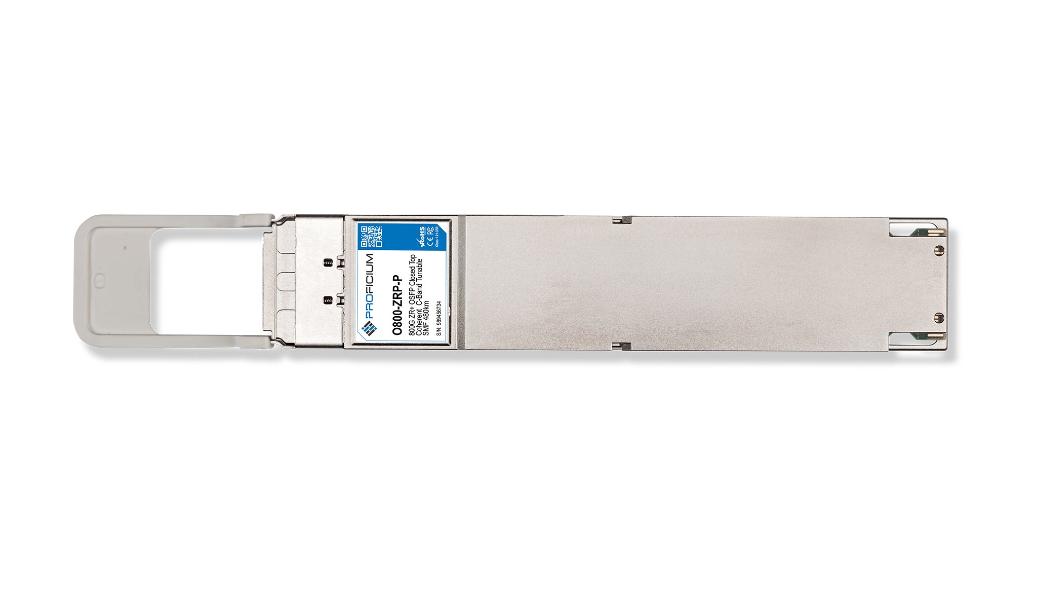 MSA Compliant 800GBase ZR+ OSFP Closed Top SMF Coherent C-Band Tunable 480km Transceiver