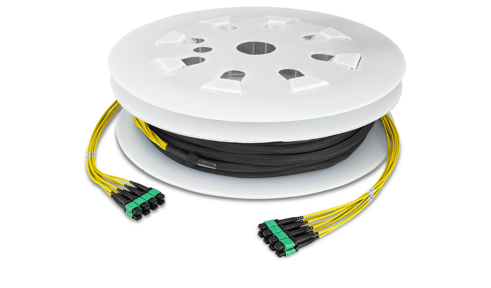 8 Cable MTP-12 to MTP-12 OS2 9/125µm Single-mode GPU Fiber Cluster Bun ...